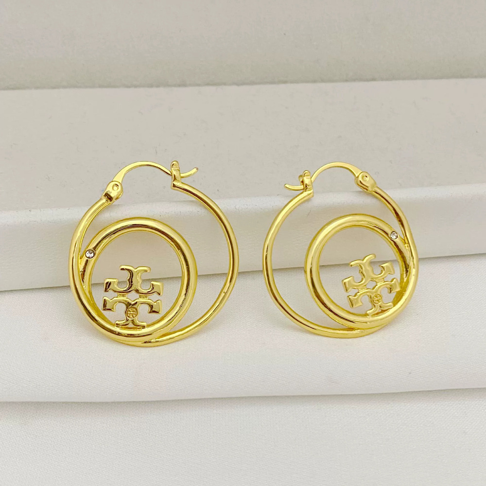 Tory Burch Gold Plated Copper Double Ruffled Round Ball Enamel Painted Piggy